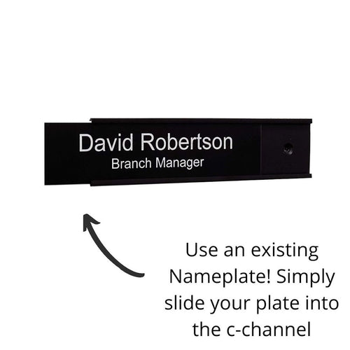 C-Channel Nameplate Holder - Black - 10" x 2"