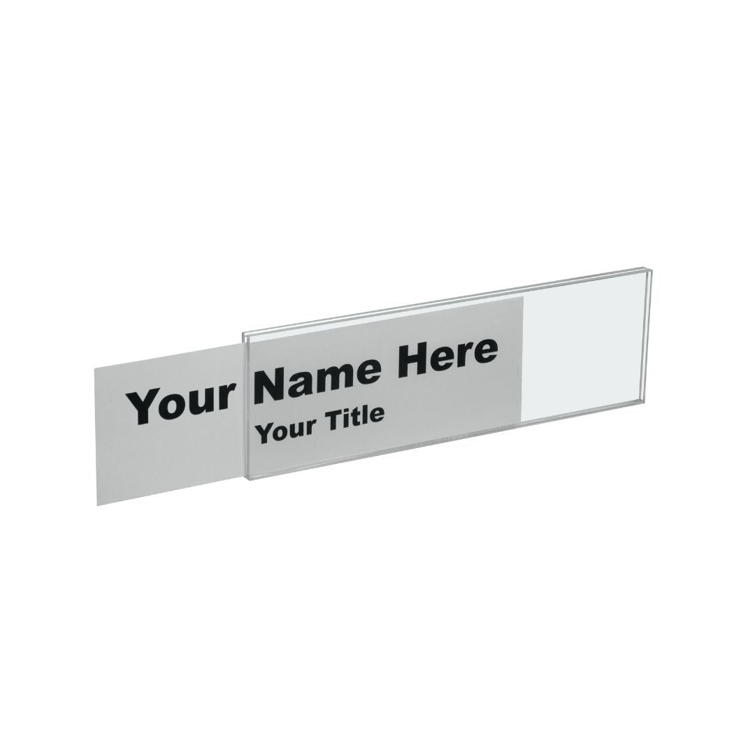 Acrylic Wall Nameplate Sign Holder - 8" x 2"