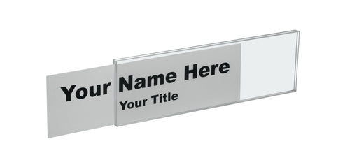 Acrylic Wall Name Plate Sign Holder - 10" x 4"