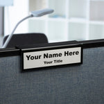 Cubicle Name Plate Holders - Double-Sided w/ Border Black