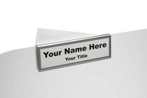 Glass Wall Cubicle Name Plate Holders - Double-Sided