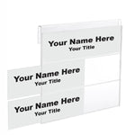 Multi-Tier Nameplate Holders for Glass/Thin Partitions – 3-Slot