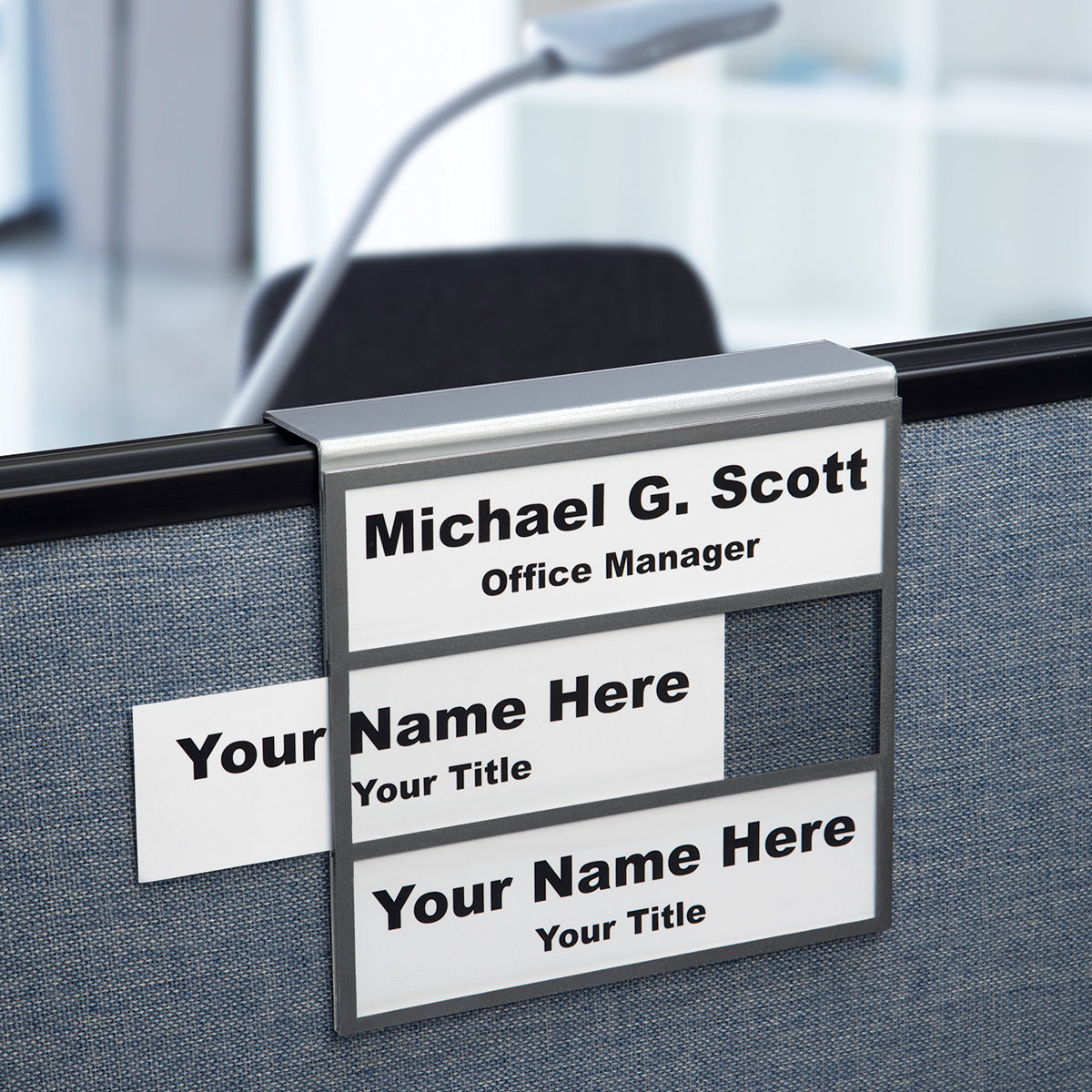 Multi-Tier Cubicle Name Plate Holders - 3-Tier