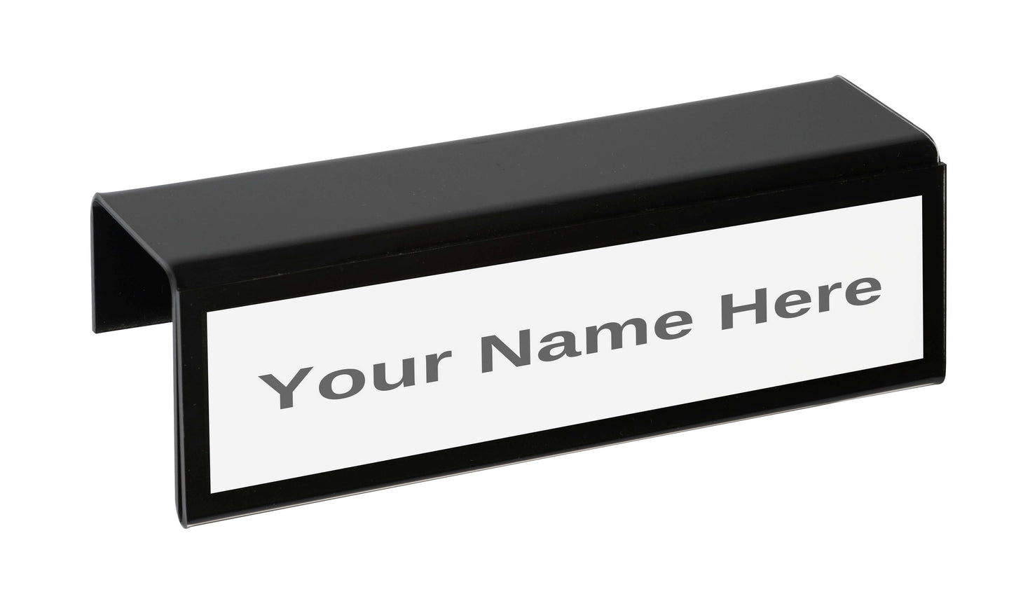 Bordered acrylic cubicle nameplate holder single-sided black border office sign for partition customizable