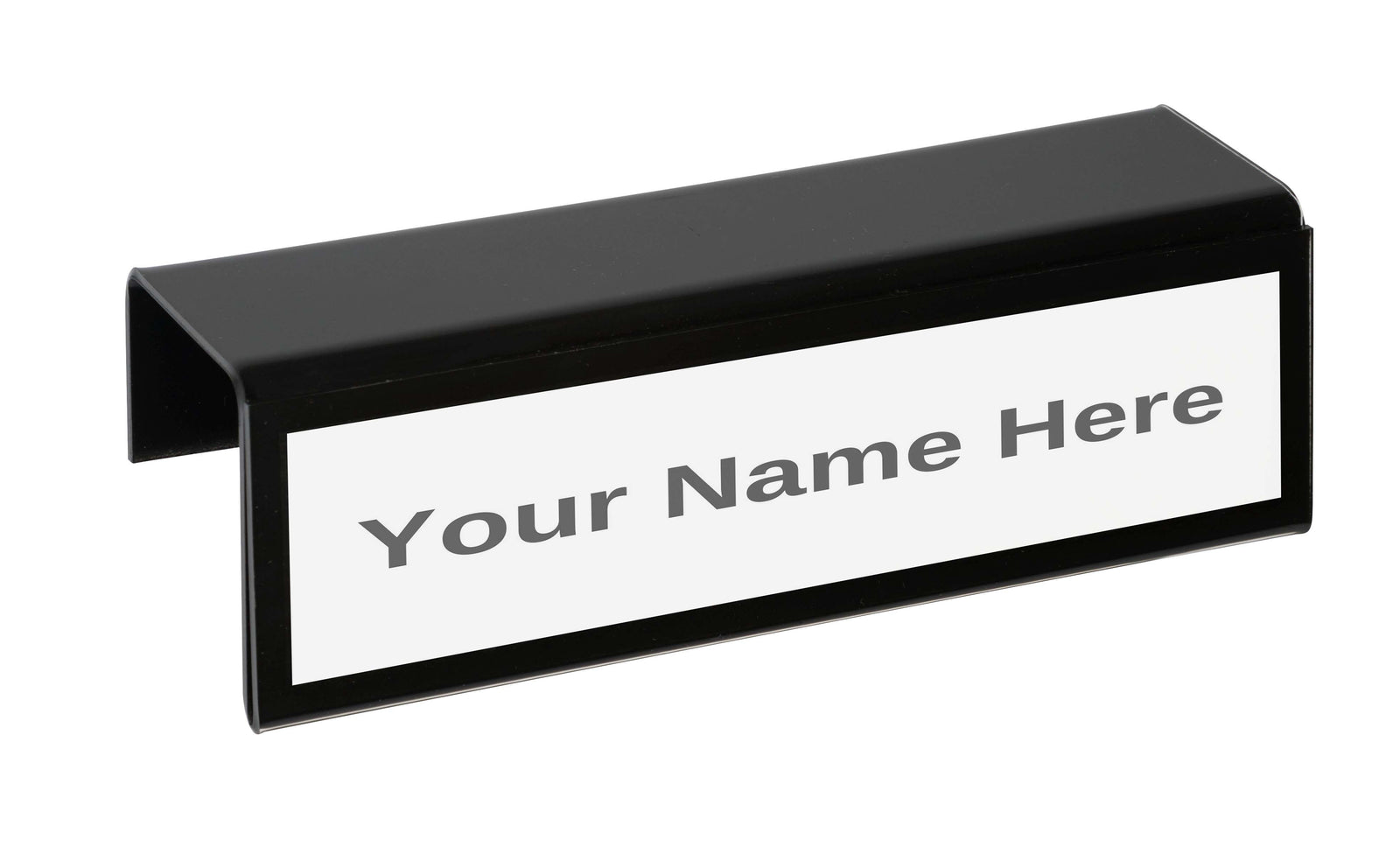 Bordered acrylic cubicle nameplate holder single-sided black border office sign for partition customizable