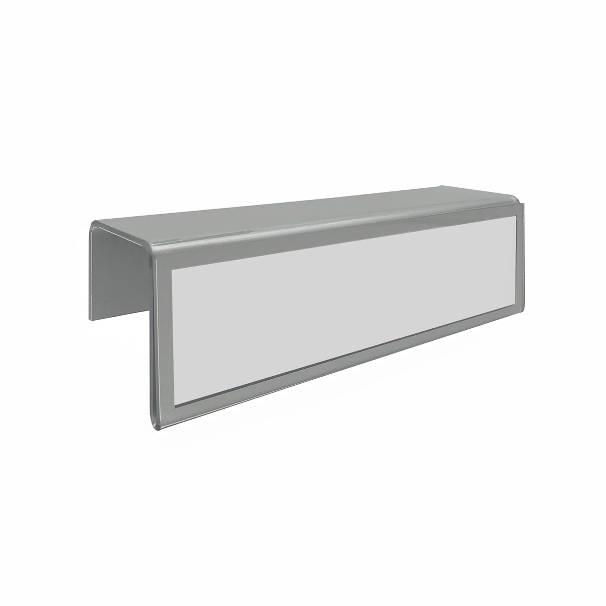 Bordered acrylic cubicle nameplate holder single-sided silver border office sign for partition wall reflective finish