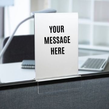 Elevated Tiered Cubicle Sign Frame - 4 inch x 6 inch - 2" Cubicle finish
