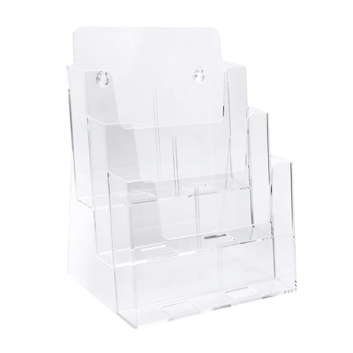 Brochure Holder 9" x 14" x 6-1/2" - Multi-Pocket Wall Mount