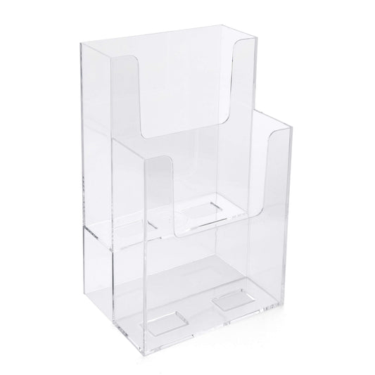 Clear Brochure Holder - Multi-Pocket Countertop