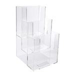 Clear Brochure Holder 4-3/8" - Multi-Pocket Countertop