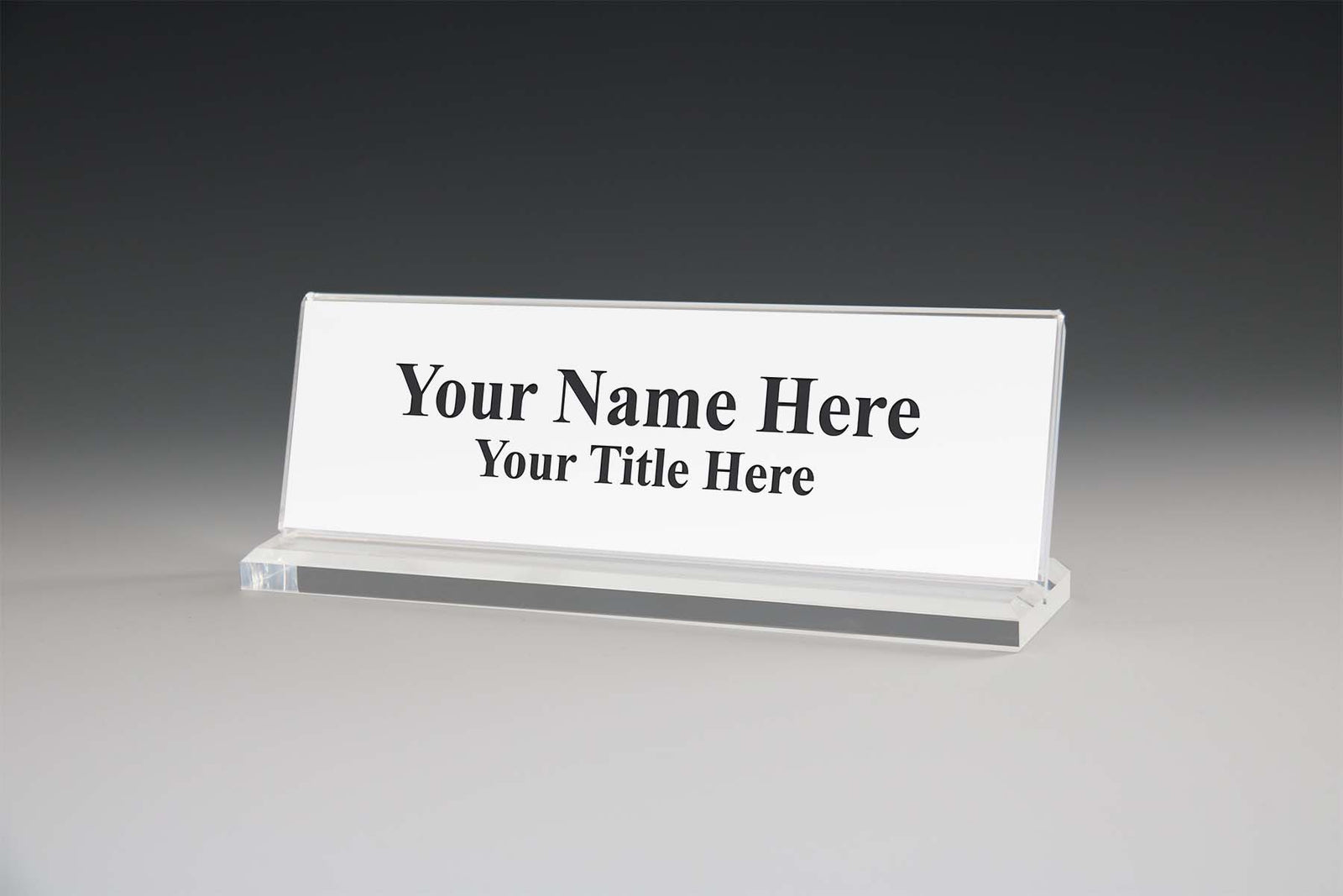 Executive office acrylic name plate holder