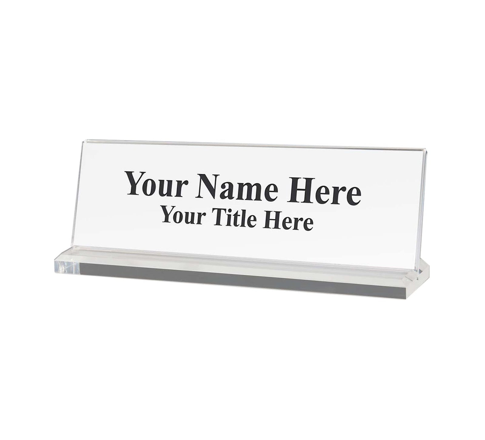 Executive office acrylic name plate holder