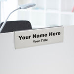 Glass Partition Acrylic Name Plate Sign Holder - Single-Sided