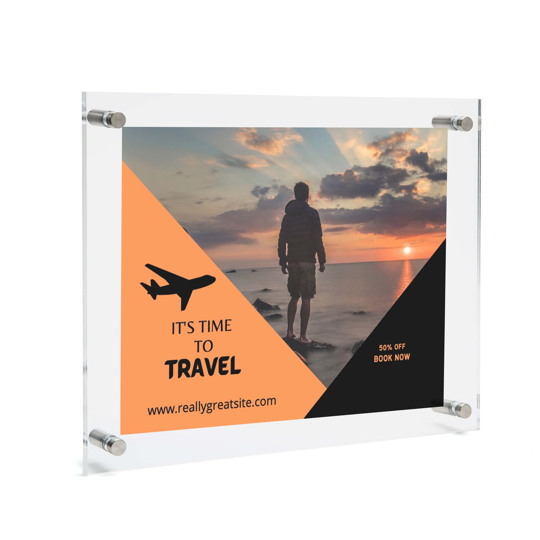 Acrylic Standoff Wall Frame Landscape Insert