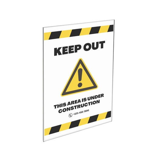 Flush Top Sign Holder with Keep Out Sign