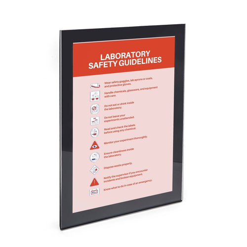 Acrylic Wall Frame with Black Border with Lab Safety Insert