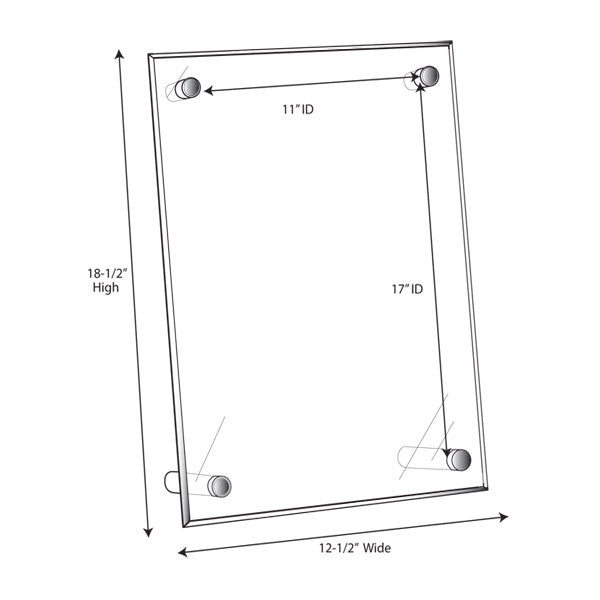 Silver Curved Design Door Sign with Non-Glare Lens for Displaying 6 x 7-1/2-Inch Graphics, 6-1/4 x 8 x 7/8-Inch, Vertical or Horizontal Display - Sold