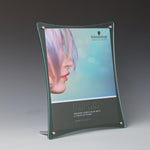 Curved Picture Frame with green edge and insert 