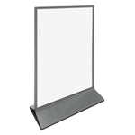 Double-Sided Display Stand with Silver Border 8-1/2" x 11"