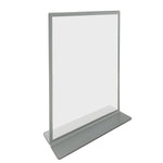 Double-Sided Sign Display Holders with Silver Border 8-1/2" x 11"