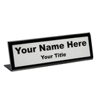 Office Desk Name Plate Holders w/ Black Border
