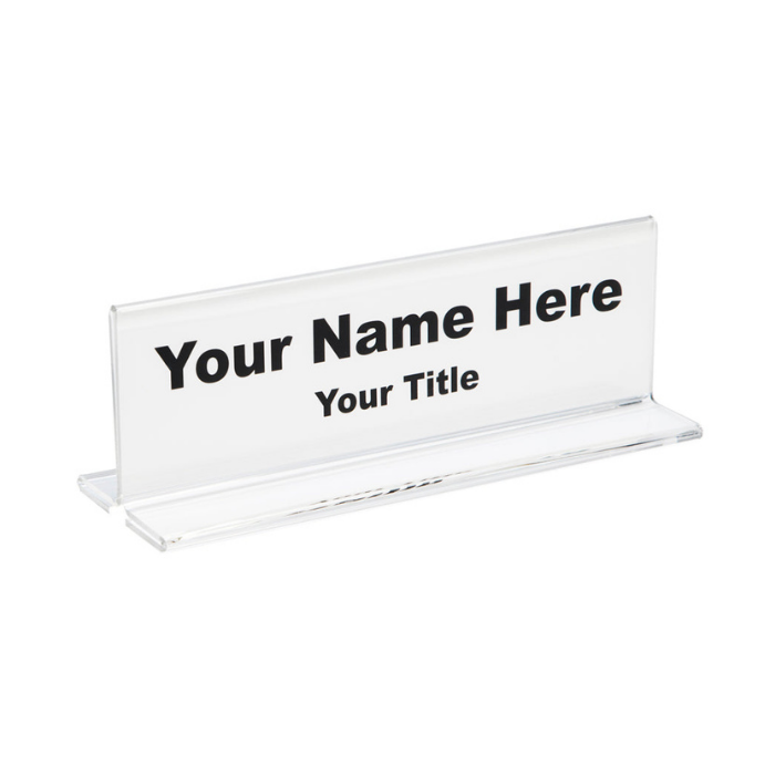 Acrylic Double Sided Office Desk Nameplate Holders