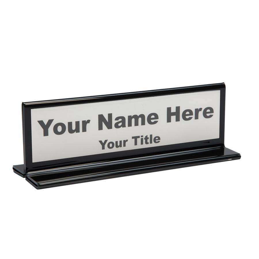 Black Acrylic Office Desk Name Plate Holders