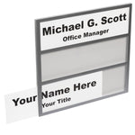 Three-Tier Wall Nameplate Holder Silver Border