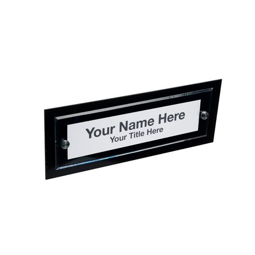Wall-Mount Black Name Plate Holders w/ Border