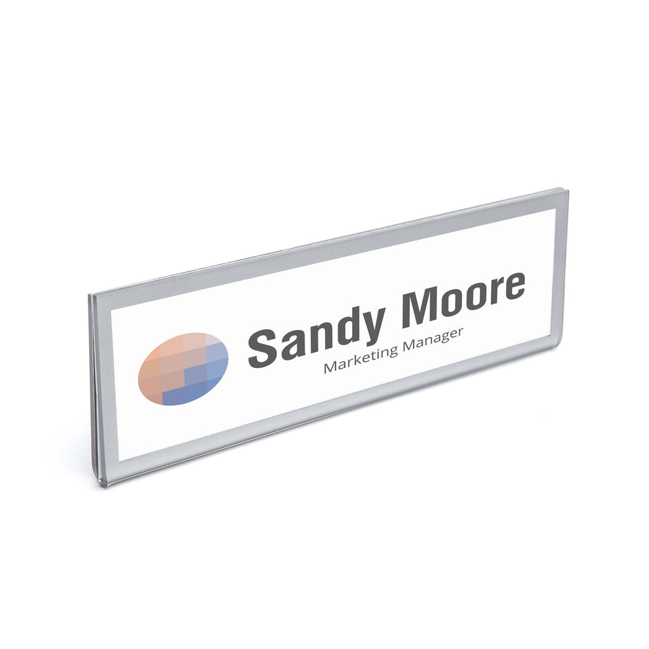 Wall Nameplate Holder with Silver Border