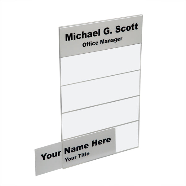 Five-Slot Acrylic Clear Wall Nameplate Sign Holder
