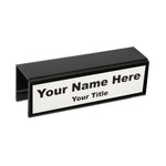 Cubicle Name Plate Holders - Double-Sided w/ Border Black