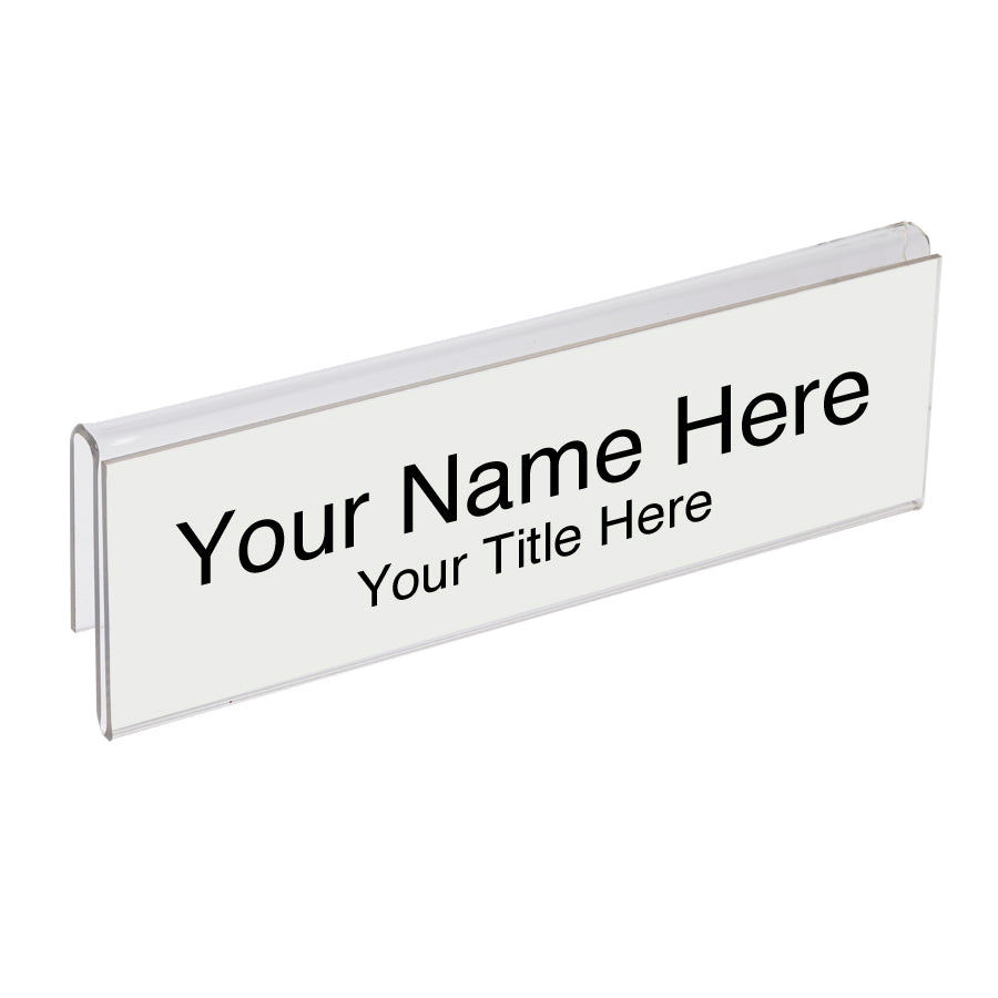 Glass Wall Cubicle Name Plate Holders - Single-Sided