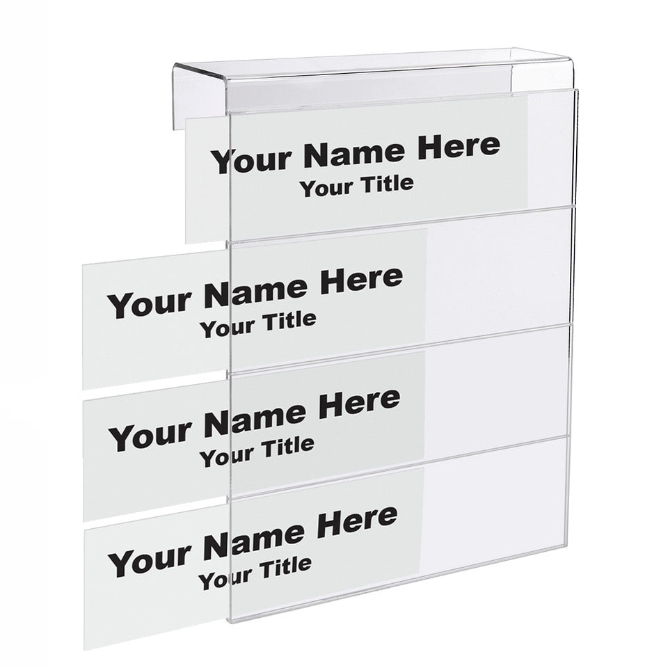 4-Tier Cubicle Name Plate Holders