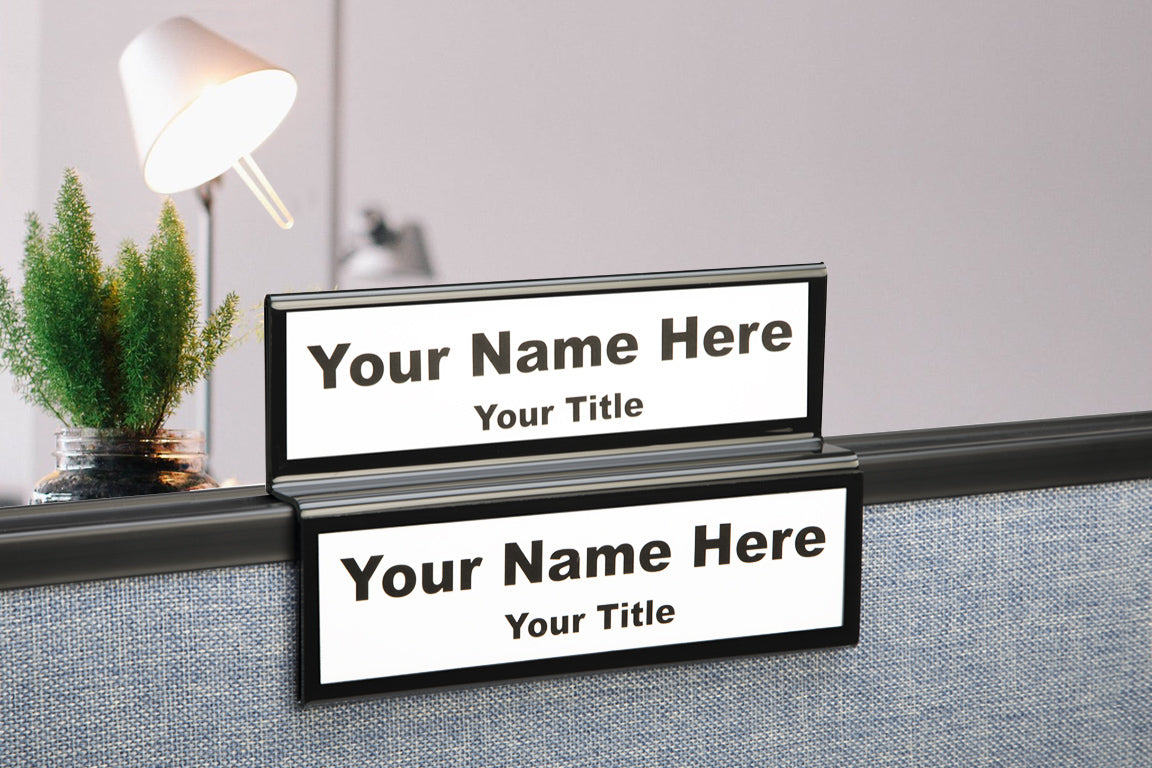 Multi-Tier Cubicle Name Plate Holders w/ Border