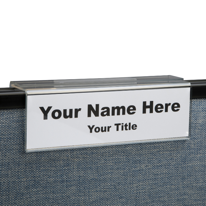 Adjustable Cubicle Name Plate Holders - Single-Sided